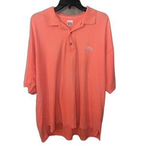 Columbia Men's Coral Polo Shirt Fish Embroidery on Front Large